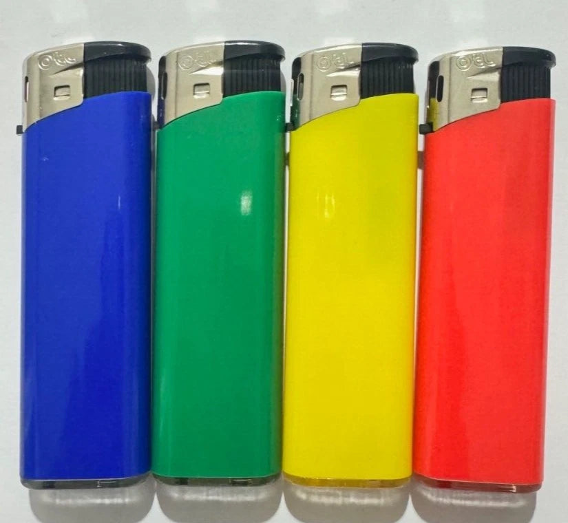 Electronic Lighters – 4 Pack Refillable Gas Lighters with Child Safety & Adjustable Flame (Mixed Colours)