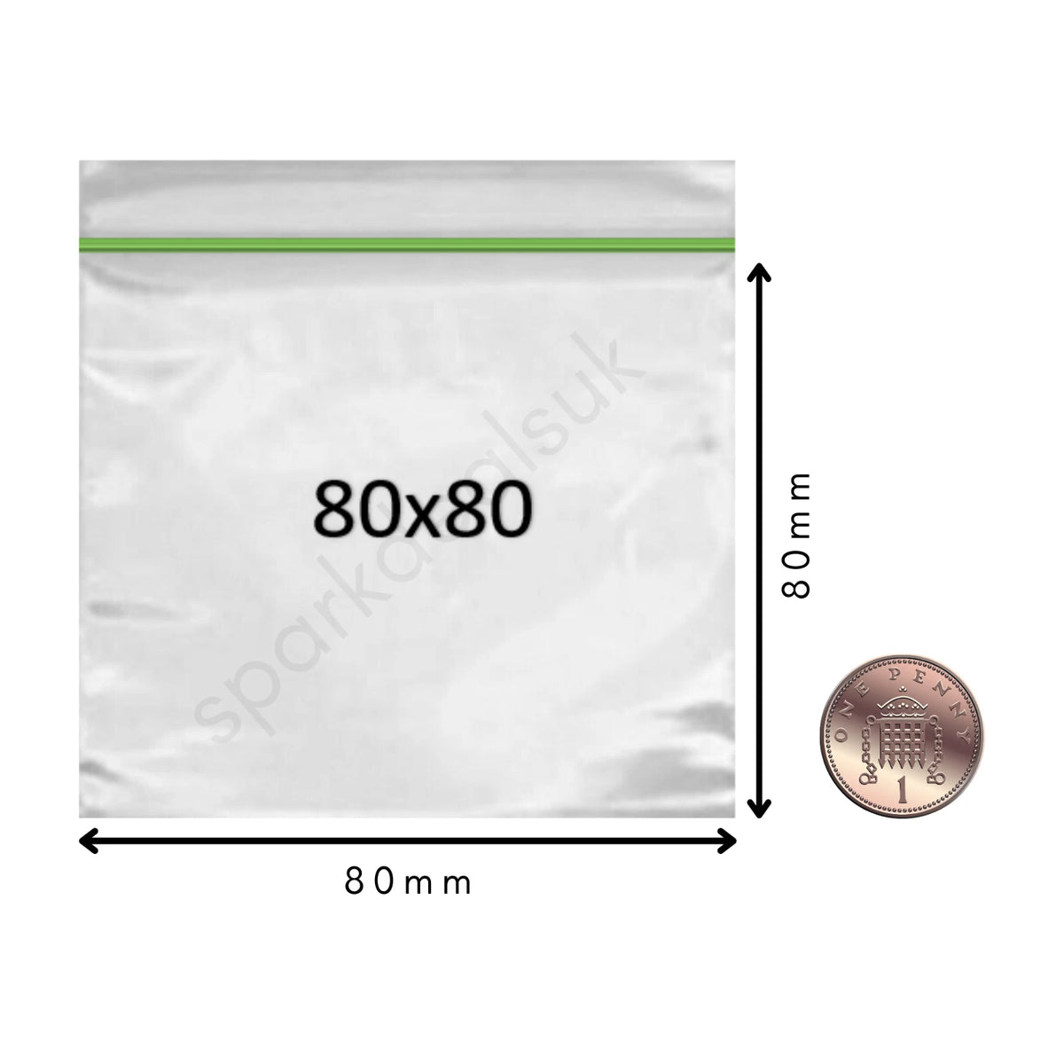 100x Plastic Zip lock Bags 20mm to 200mm Sizes