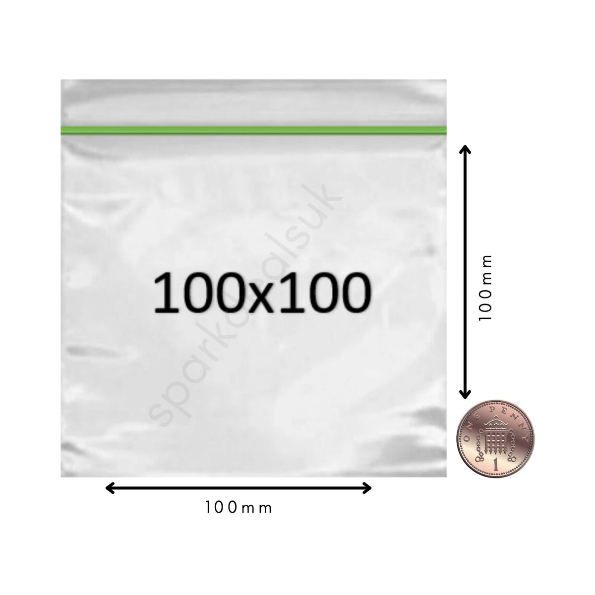 100x Plastic Zip lock Bags 20mm to 200mm Sizes