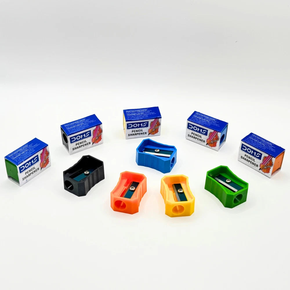 Plastic Pencil Sharpener – Single Hole, Kids Colours for School, Home & Office