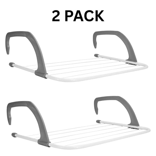 Radiator Airer Set – 2 Pack, 6-Bar Foldable Arms with Attachable Hooks for Drying
