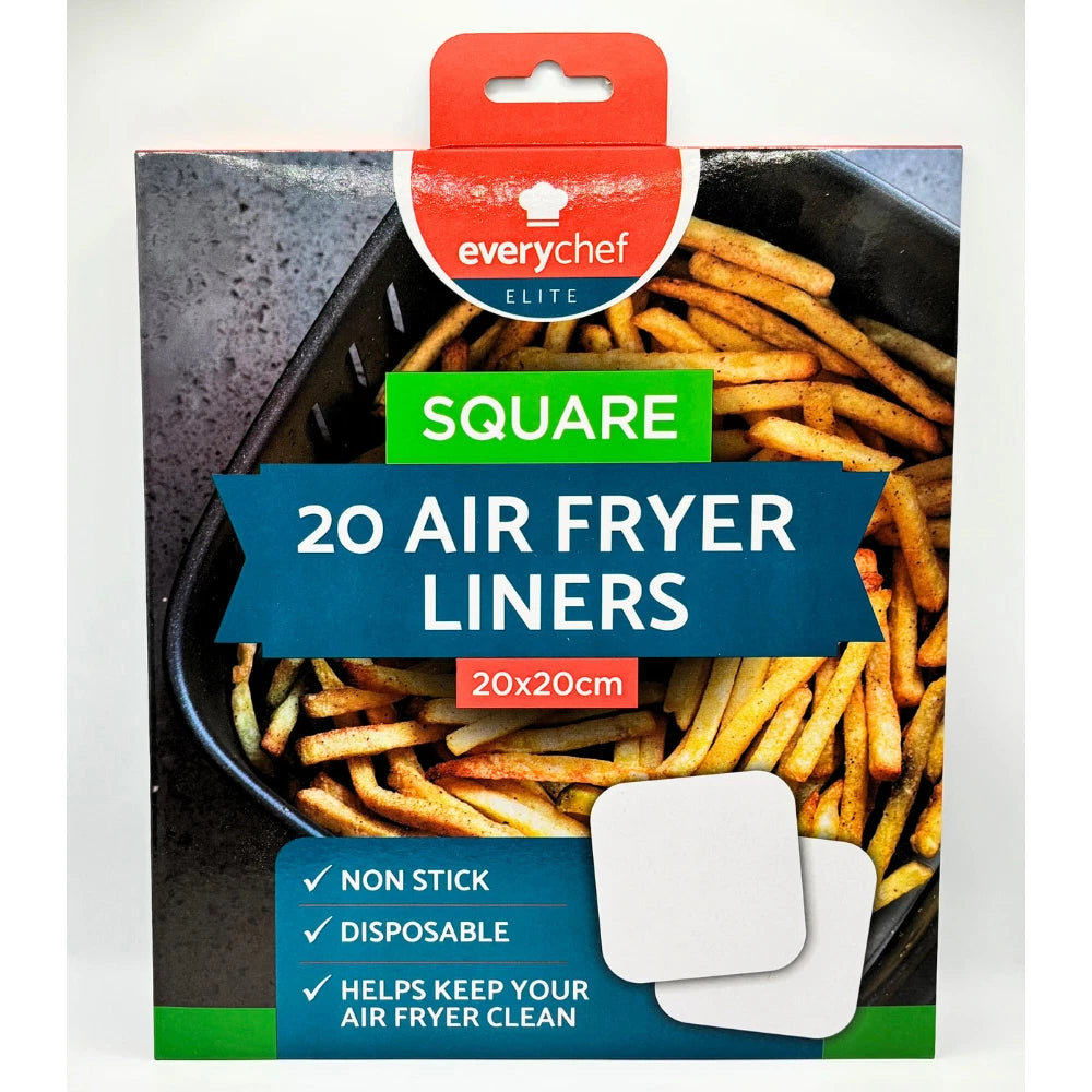 Air Fryer Liners – Non-Stick Disposable Parchment Paper Sheets, Greaseproof (Square or Round 20cm)