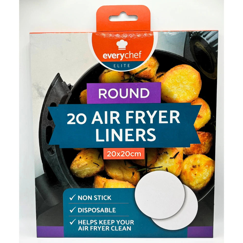 Air Fryer Liners – Non-Stick Disposable Parchment Paper Sheets, Greaseproof (Square or Round 20cm)