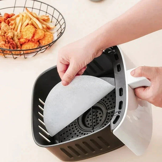 Air Fryer Liners – Non-Stick Disposable Parchment Paper Sheets, Greaseproof (Square or Round 20cm)