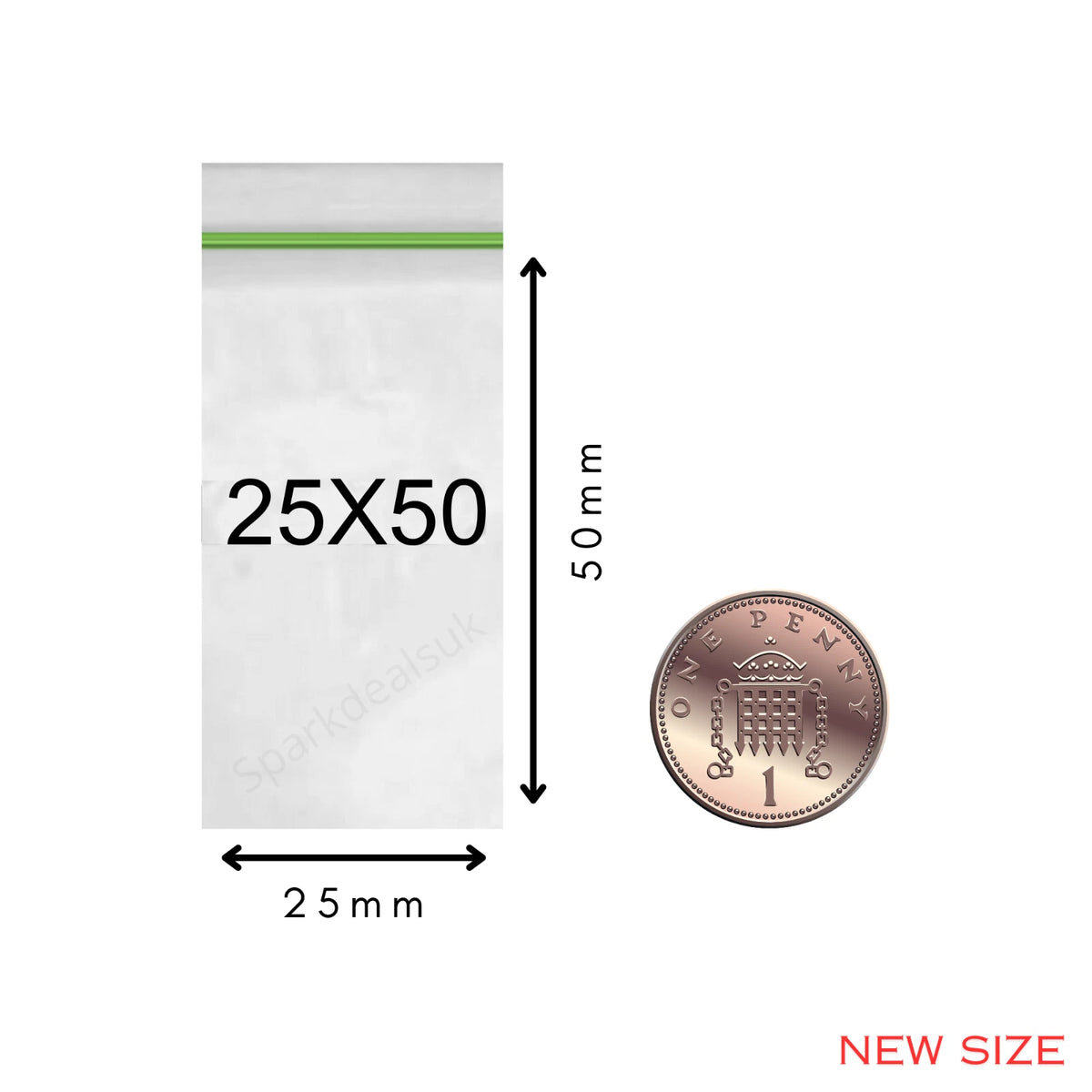100x Plastic Zip lock Bags 20mm to 200mm Sizes