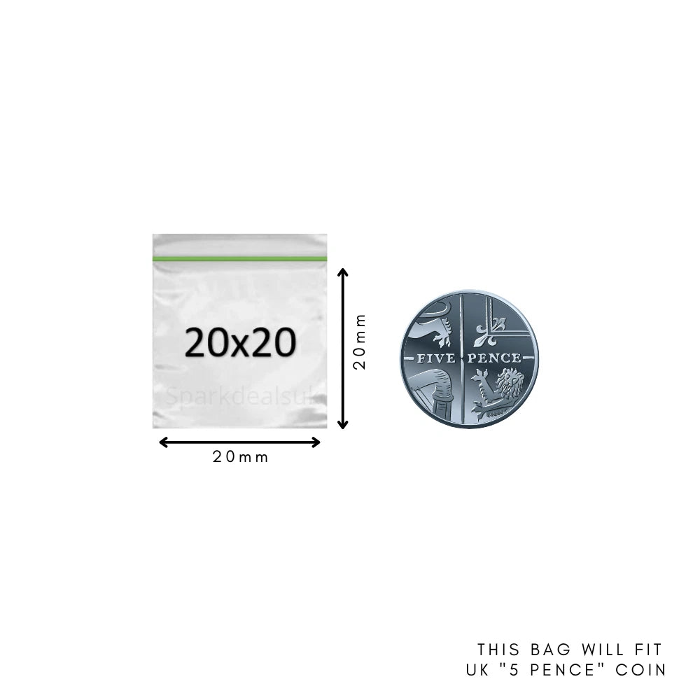 100x Plastic Zip lock Bags 20mm to 200mm Sizes