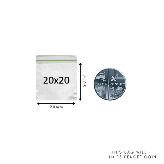 100x Plastic Zip lock Bags 20mm to 200mm Sizes