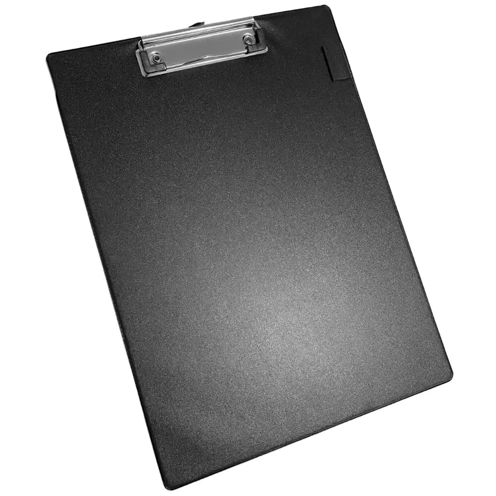 A4 Clipboard with Pen Holder – Black PVC Heavy Duty Clip Board for Filing & Writing