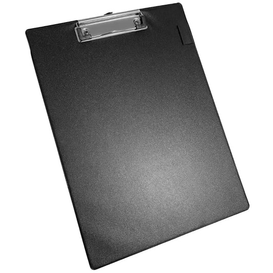 A4 Clipboard with Pen Holder – Black PVC Heavy Duty Clip Board for Filing & Writing