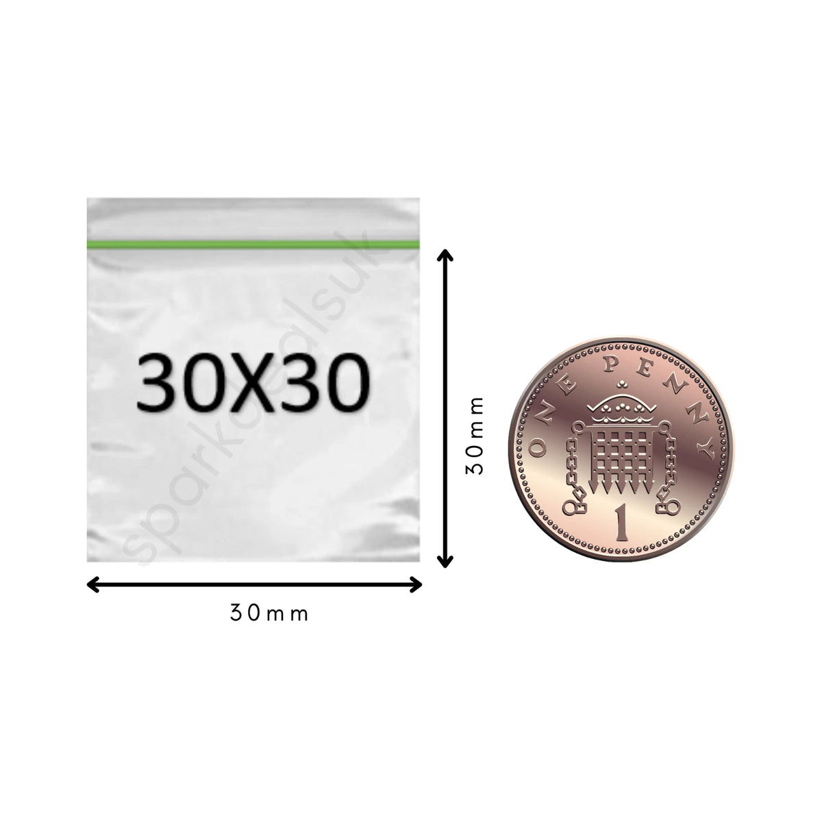 100x Plastic Zip lock Bags 20mm to 200mm Sizes