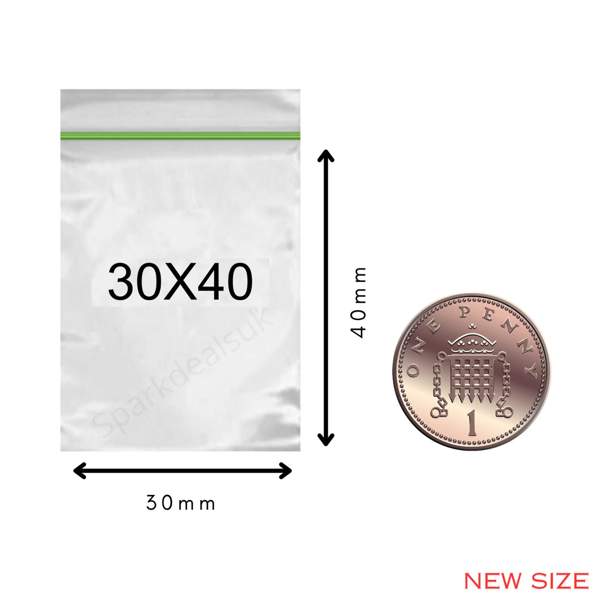 100x Plastic Zip lock Bags 20mm to 200mm Sizes