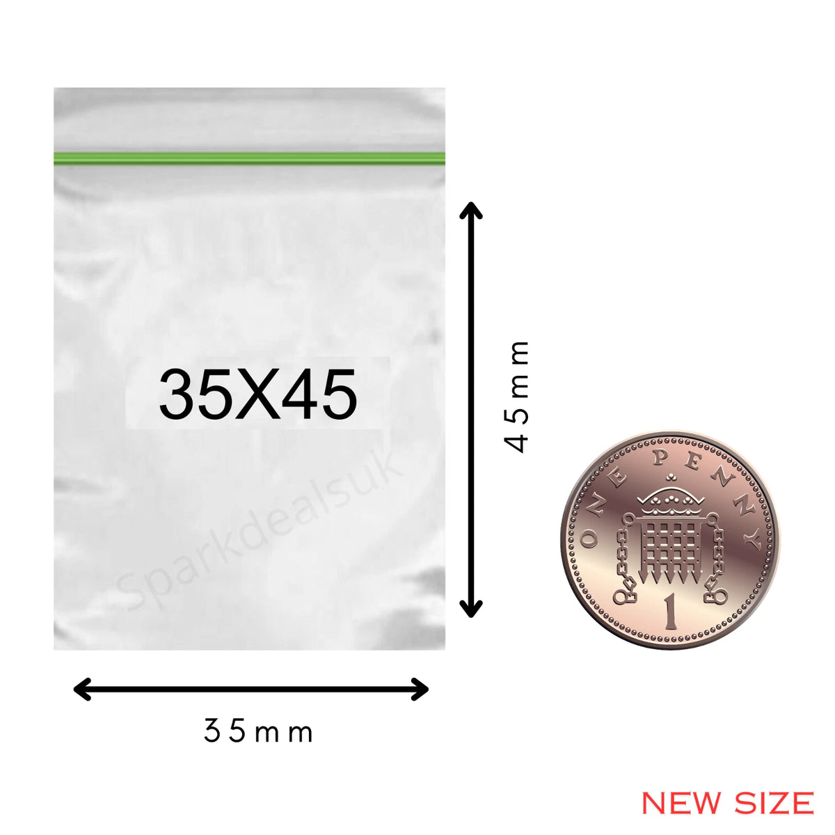 100x Plastic Zip lock Bags 20mm to 200mm Sizes